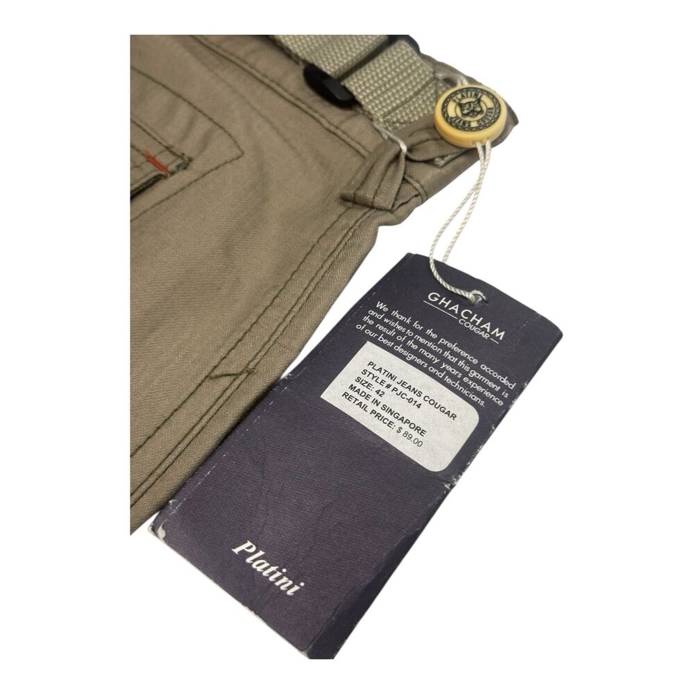 NWT Platini Jeans Cougar Men's Tan 42/32 Cargo Parachute Pants Gorpcore Outdoor - Picture 8 of 11